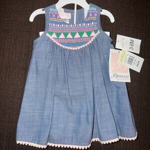 Bonnie Baby Blue Dress with Pink and Green Accents